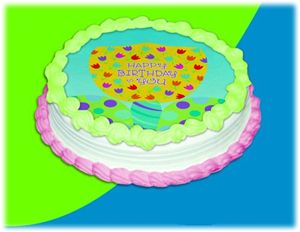UB FUN A14241-05 BIRTHDAY TULIP ICING SHEET 8 inches ROUND