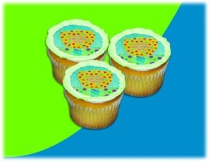 UB FUN A14241-06 BIRTHDAY TULIP ICING SHEET 2.2 inches CUPCAKE