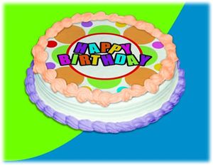 UB FUN A14946-05 BIRTHDAY DOTS ICING SHEET 8 inches ROUND