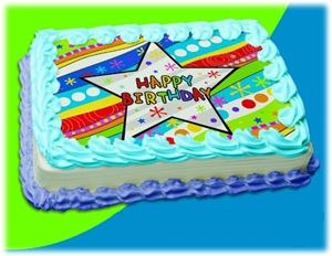 UB FUN A14206-03 WAVY PATTERNS BIRTHDAY ICING SHEET 8.5 inches X 1 inches