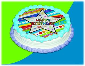 UB FUN A14206-05 WAVY PATTERNS BIRTHDAY ICING SHEET 8 inches ROUND