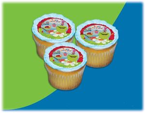 UB FUN A17944-06 BIRTHDAY FROG & BUGS ICING SHEET 2.2 inches CUPCAKE