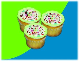 UB FUN A17890-06 BIRTHDAY STACKER ICING SHEET 2.2 inches CUPCAKE