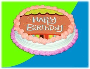 UB FUN A17892-05 HAPPY BIRTHDAY PRESENT STACKER ICING SHEET 8 inches ROUND