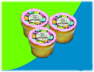 UB FUN A12413-06 IT S NOT THE AGE IS THE ATTITUDE ICING SHEET 2.2 inches CUPCAKE