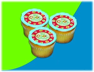 UB FUN A12568-06 COOL BIRTHDAY SNEAKERS ICING SHEET 2.2 inches CUPCAKE