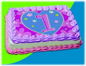 UB FUN A16002-03 FLOWER BIRTHDAY 1 ICING SHEET 8.5 inches X 11 inches