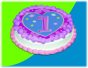 UB FUN A16002-05 FLOWER BIRTHDAY 1 ICING SHEET 8 inches ROUND