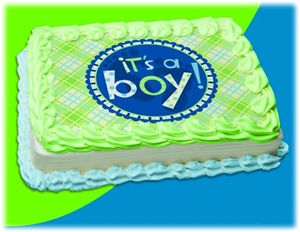 UB FUN A17958-03 IT S A BOY PLAID ICING SHEET 8.5 inches X 11 inches