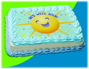 UB FUN A12578-03 GET WELL STARBURST ICING SHEET 8.5 inches X 11 inches