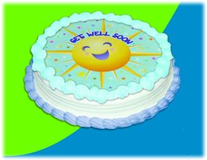 UB FUN A1257805 GET WELL STARBURST ICING SHEET 8 inches ROUND