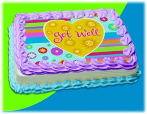 UB FUN A14215-03 GET WELL HEART SHAPED ICING SHEET 8.5 inches X 11 inches