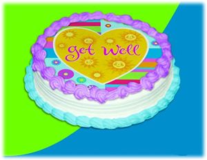 UB FUN A14215-05 GET WELL HEART SHAPED ICING SHEET 8 inches ROUND
