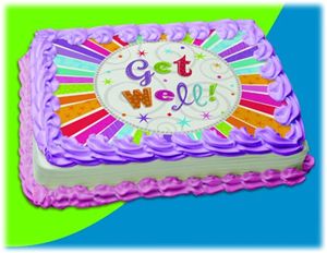 UB FUN A15832-03 GET WELL RADIANT ICING SHEET 8.5 inches X 11 inches