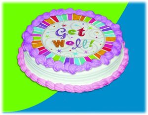 UB FUN A15832-05 GET WELL RADIANT ICING SHEET 8 inches ROUND