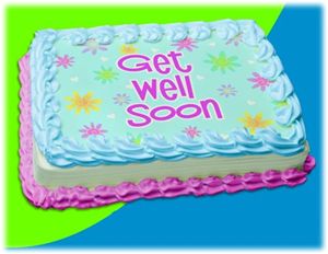 UB FUN A13505-03 GET WELL SOON FLORAL ICING SHEET 8.5 inches X 11 inches