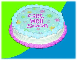 UB FUN A13505-05 GET WELL SOON FLORAL ICING SHEET 8 inches ROUND