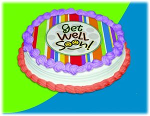 UB FUN A14244-05 GET WELL SOON SMILES ICING SHEET 8 inches ROUND