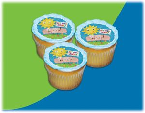 UB FUN A17972-06 GET WELL SOON BAND-AID ICING SHEET 2.2 inches CUPCAKE