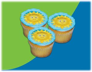 UB FUN A17898-06 GET WELL SOON ICING SHEET 2.2 inches CUPCAKE