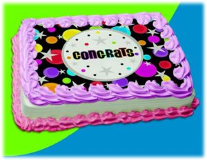 UB FUN A12577-03 CONGRATS ICING SHEET 8.5 inches X 11 inches