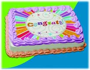 UB FUN A15909-03 RADIANT CONGRATS ICING SHEET 8.5 inches X 11 inches