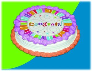 UB FUN A15909-05 RADIANT CONGRATS ICING SHEET 8 inches ROUND