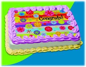 UB FUN A17974-03 CONGRATS BUBBLE BURST ICING SHEET 8.5 inches X 11 inches