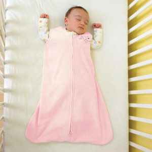 Halo SleepSack wearable blanket, 100% polyester microfleece, size small 10-18 lbs, soft pink