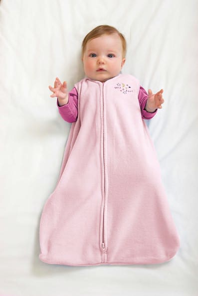 Halo SleepSack wearable blanket, 100% polyester microfleece, size small 10-18 lbs, soft pink
