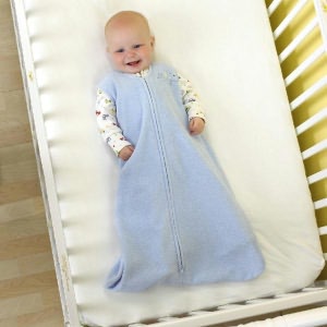 Halo SleepSack wearable blanket, 100% polyester microfleece, size small 10-18 lbs, soft blue