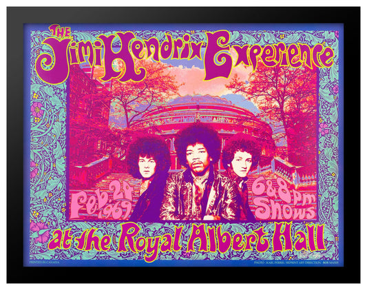 Concert poster designed by Bob Masse for The Jimi Hendrix Experience at the Royal Albert Hall in London on February 24, 1969