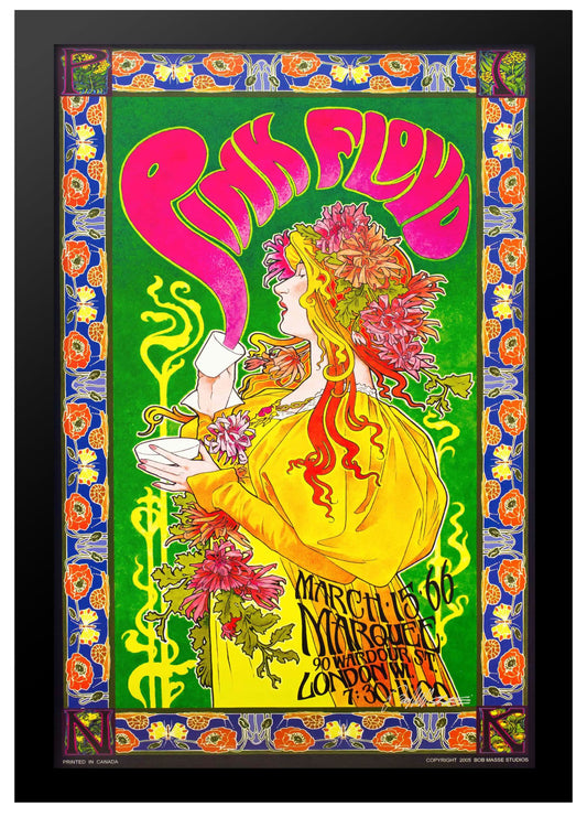 Concert poster designed by Bob Masse for Pink Floyd at Marquee in London on March 15, 1966
