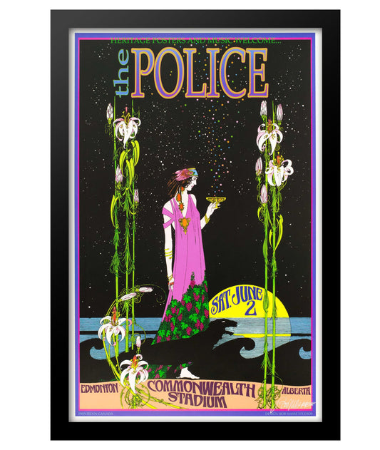 Concert poster designed for The Police at Commonwealth Stadium in Alberta / Edmonton Canada on Saturday, June 2nd