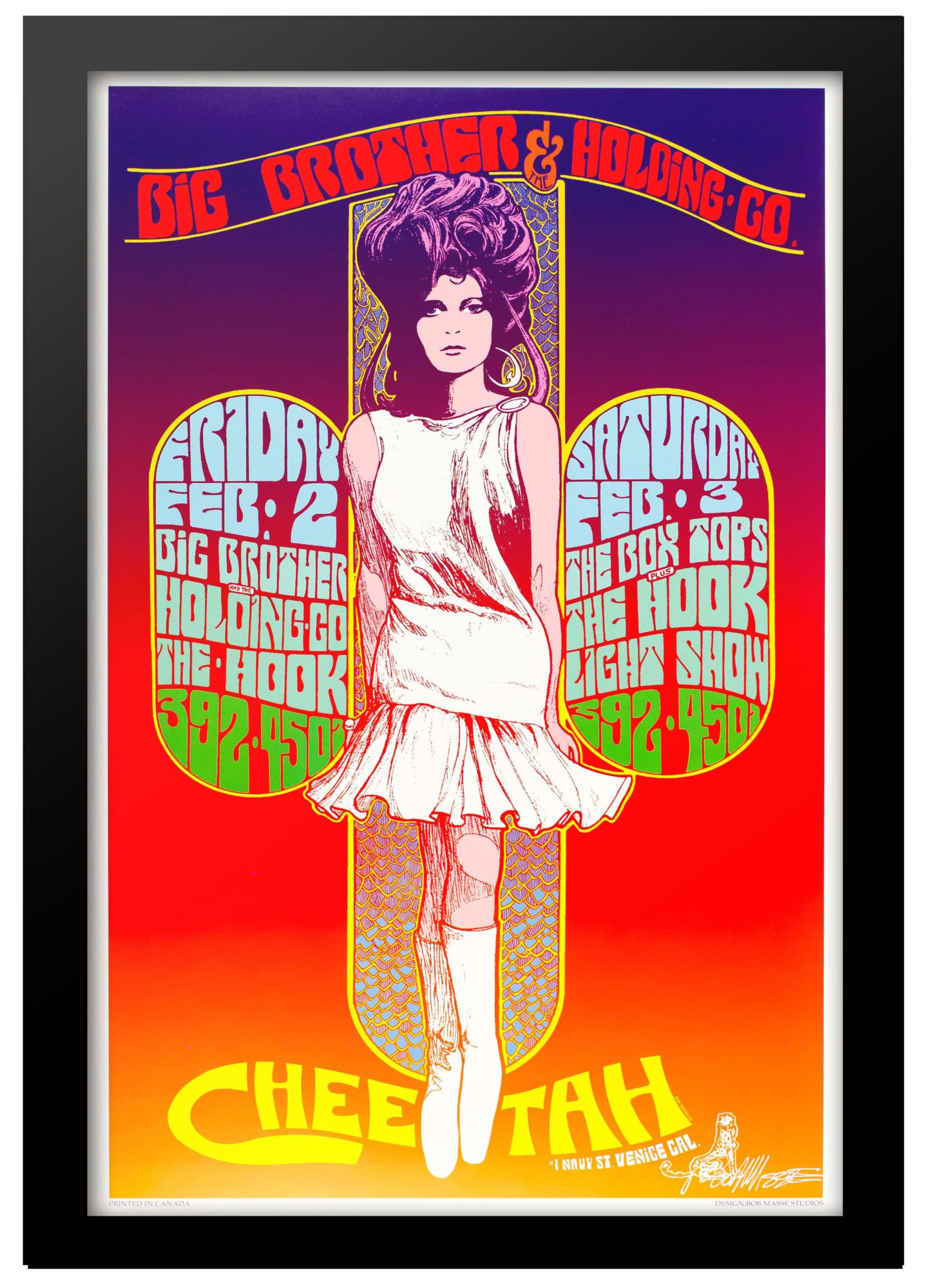 Concert poster designed by Bob Masse for Big Brother and The Holding Company