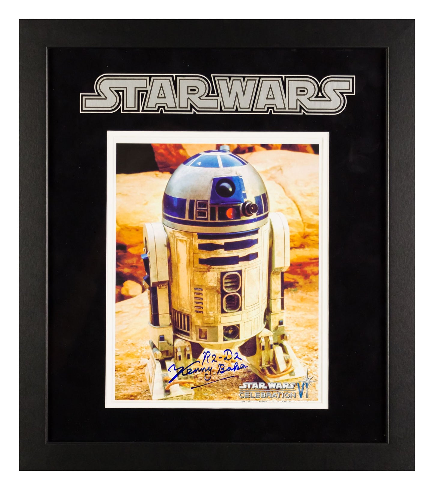 Star Wars - Signed R2-D2 Kenny Baker Movie Photo - Framed Artist Series