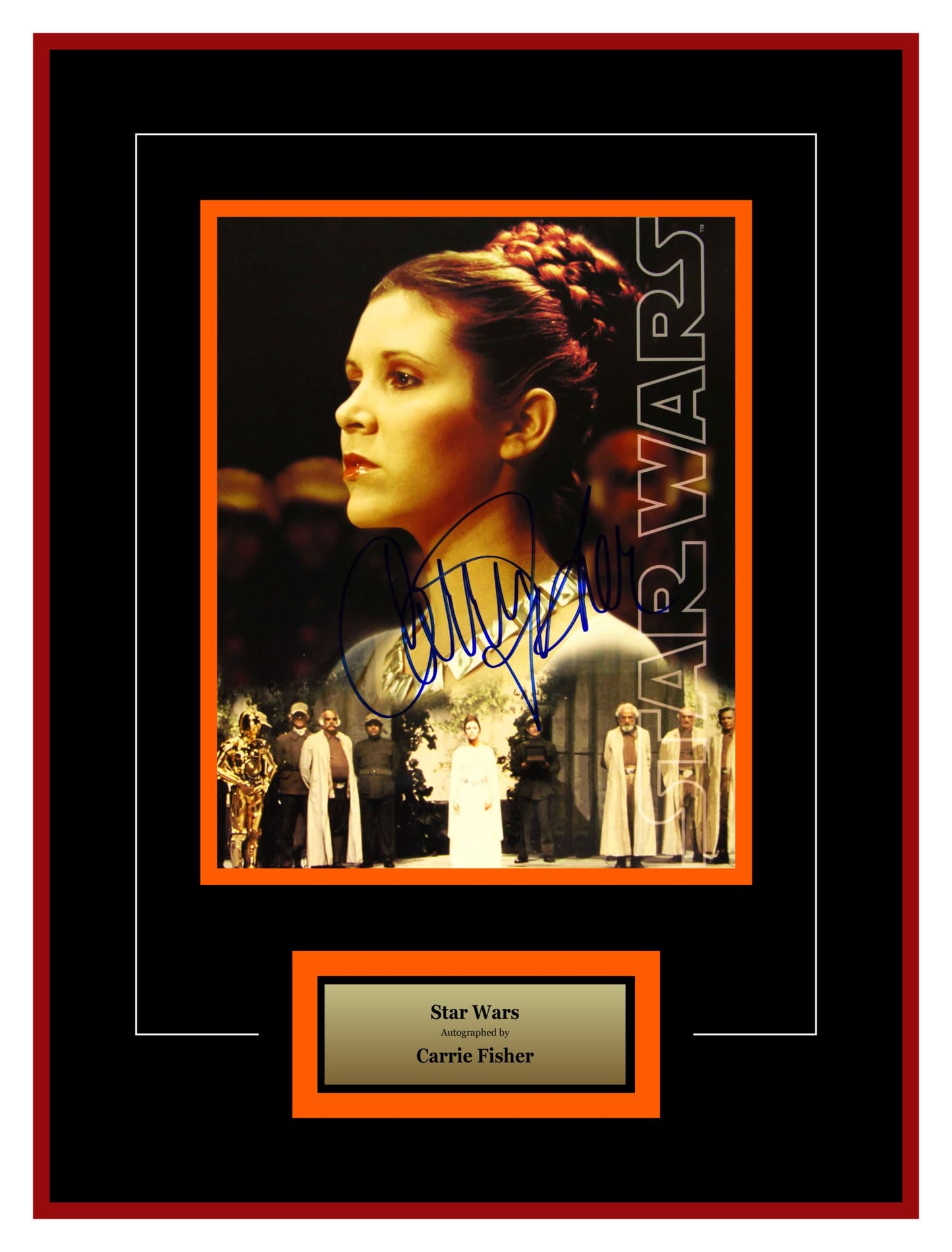 Star Wars Princess Leia Portrait autographed by Carrie Fisher