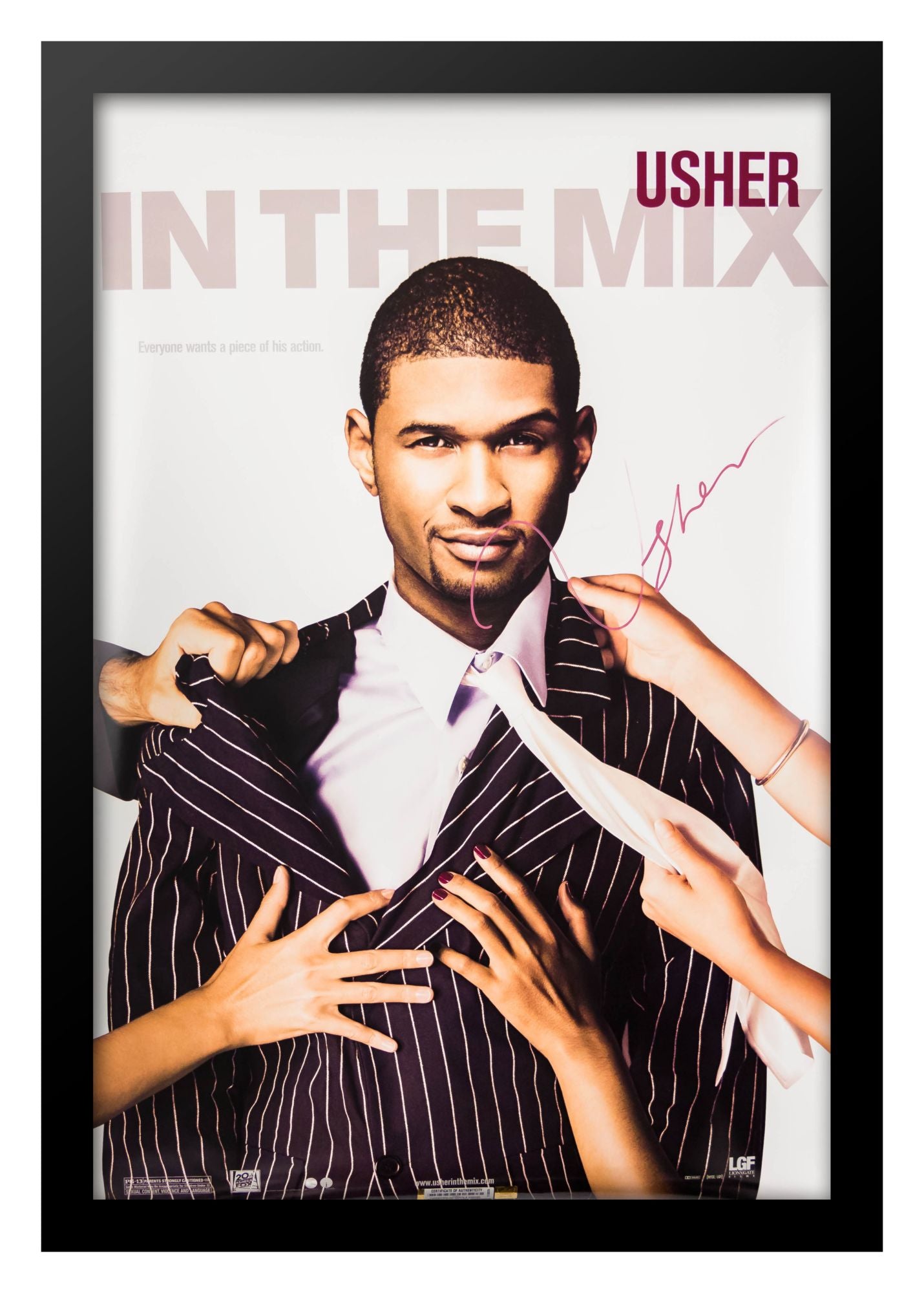 Usher "In the Mix" Signed Poster. Signed by Usher