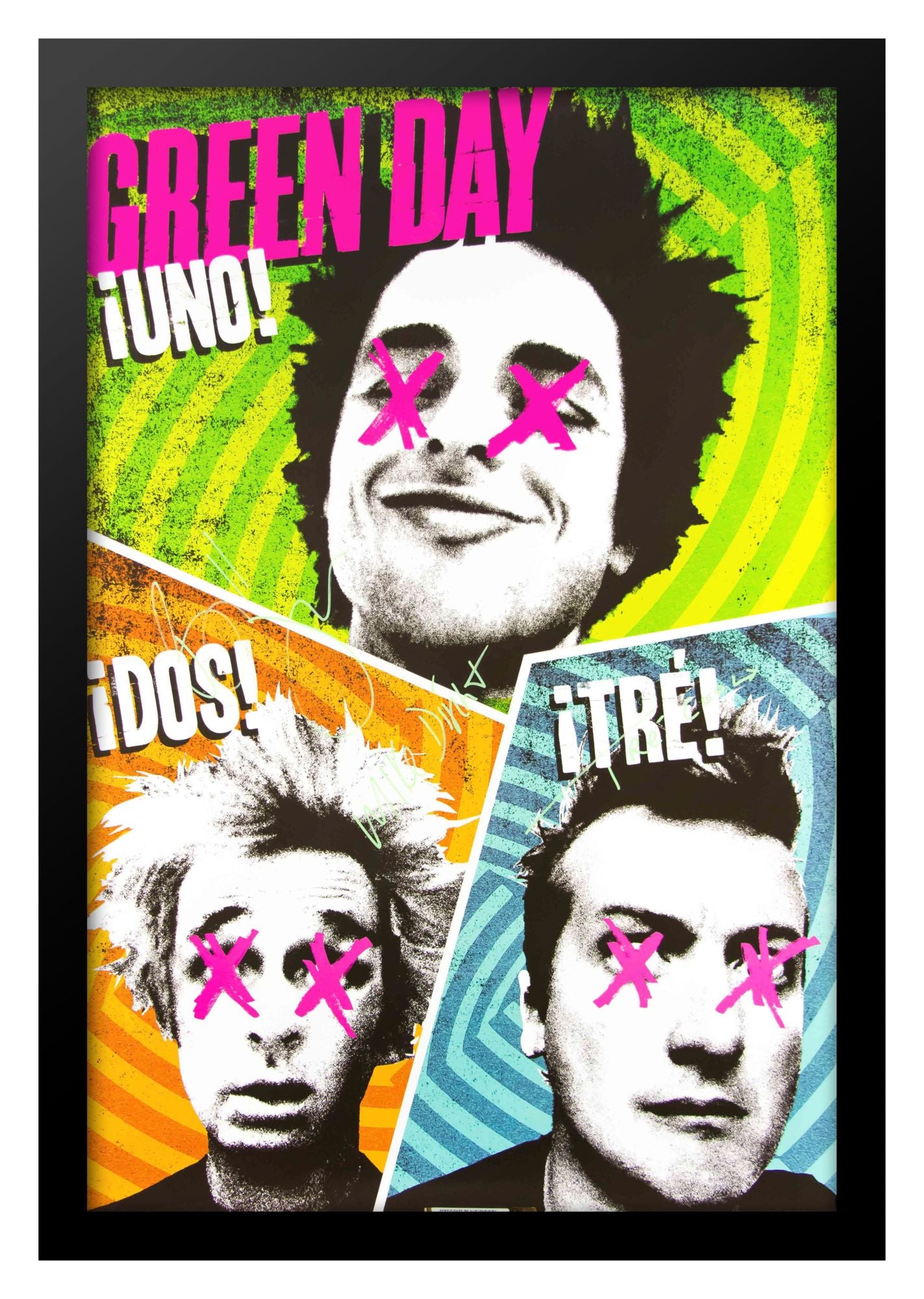 Green Day's '21St Century Breakdown' Poster Signed by all 3 BAND MEMBERS