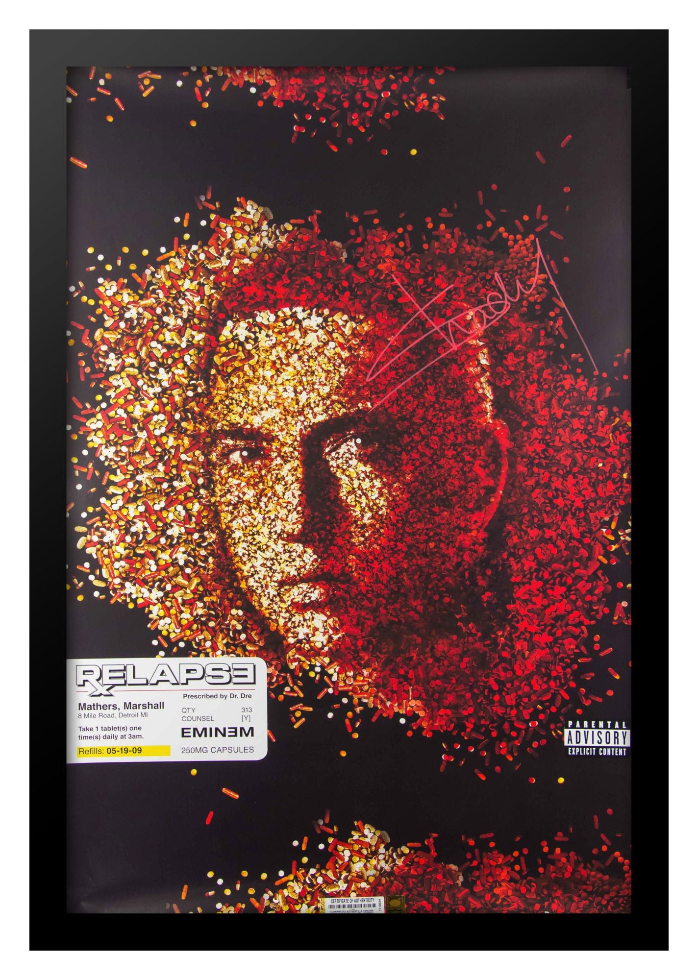 Eminem 'RELAPSE' Signed Poster - Autographed by Eminem