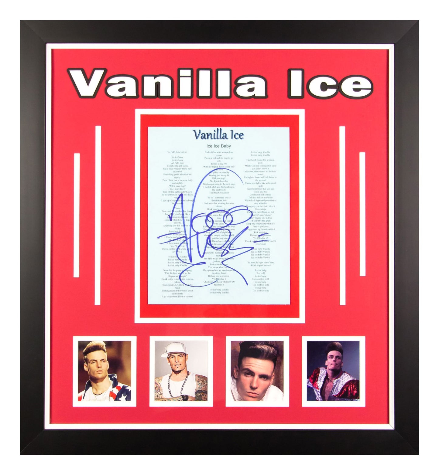 Vanilla Ice's "Ice Ice Baby" Signed Lyrics