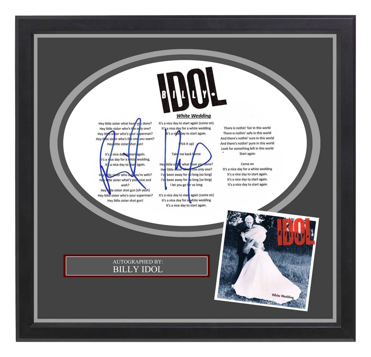 Billy Idol's "White Wedding" Signed Lyrics