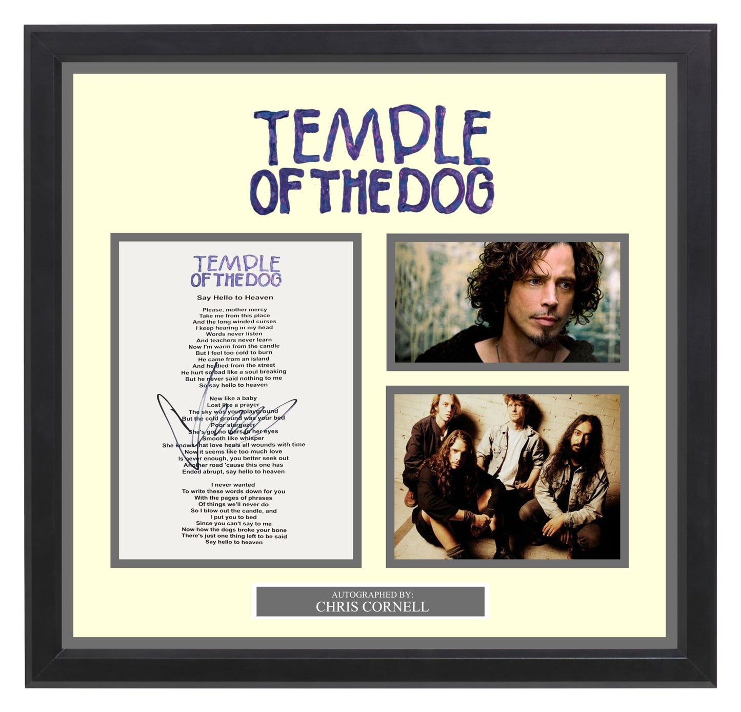 Temple of the Dog's "Say Hello To Heaven" Signed Lyrics