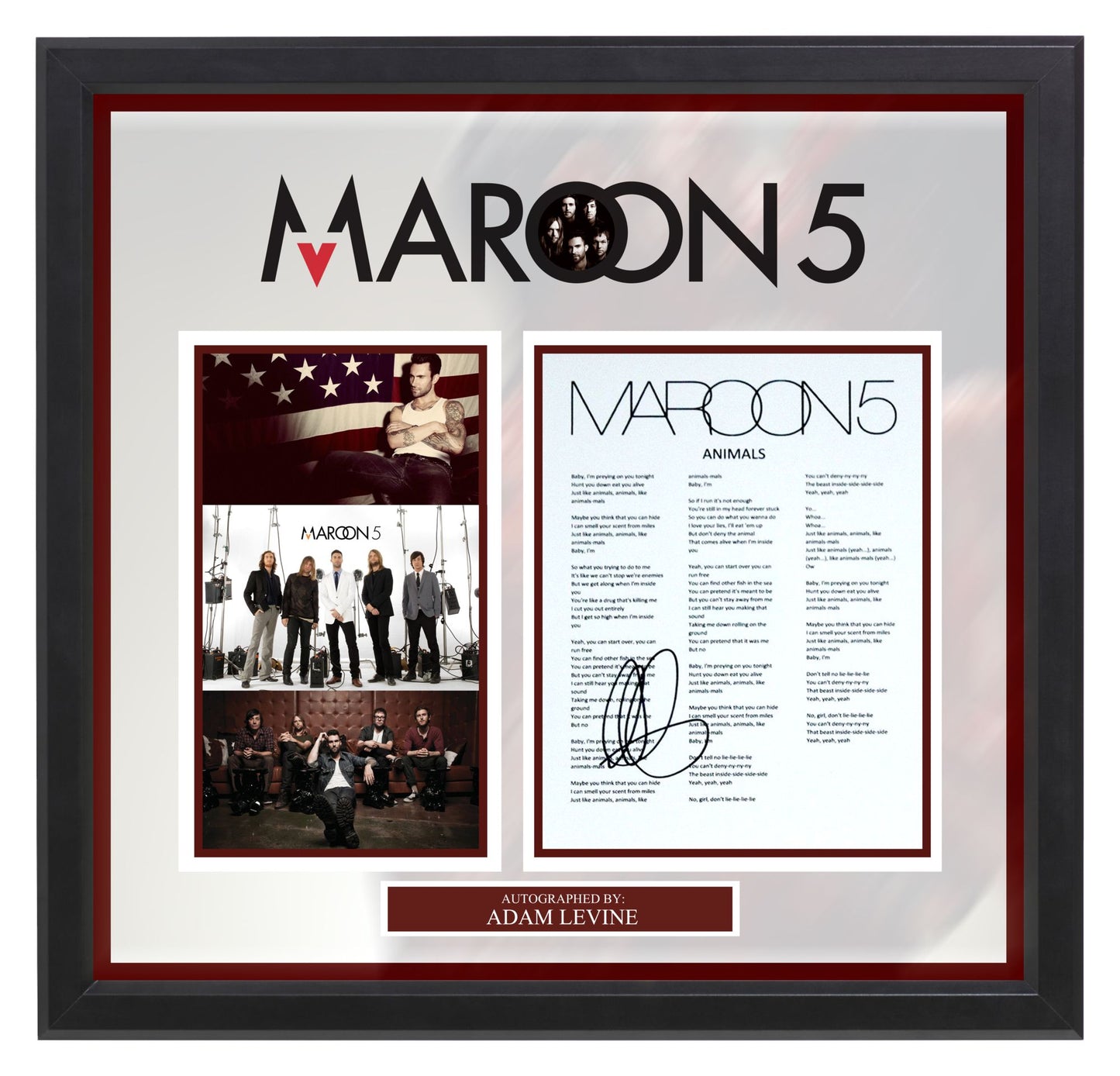 Maroon 5 Signed Lyrics - "Animals"