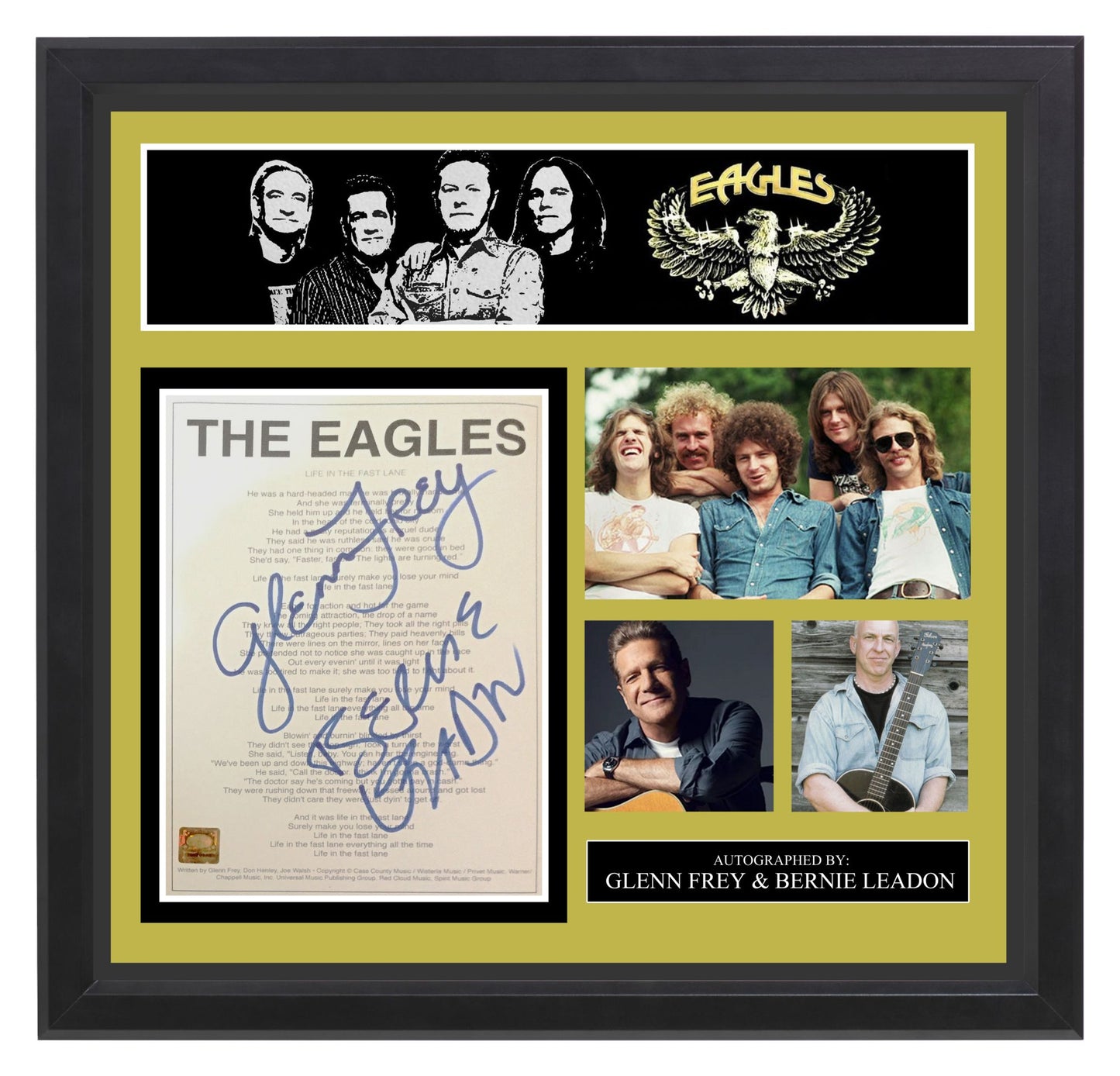 The Eagles Signed Lyrics - "Life In The Fast Lane"
