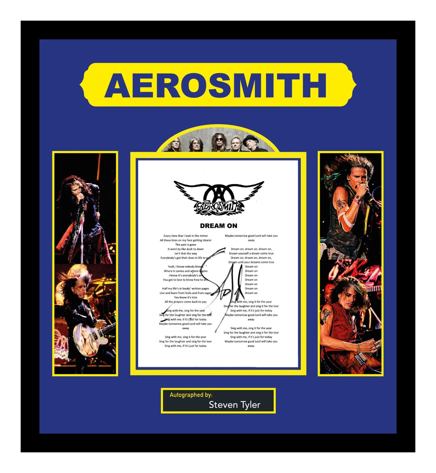 Aerosmith Signed Lyrics "Dream On"