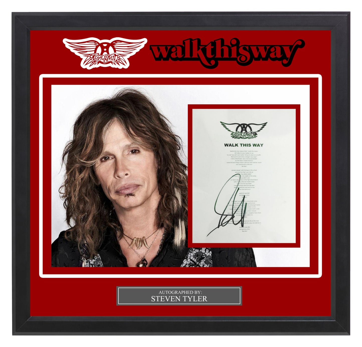 Aerosmith's Stephen Tyler Signed Lyrics "Walk This Way"