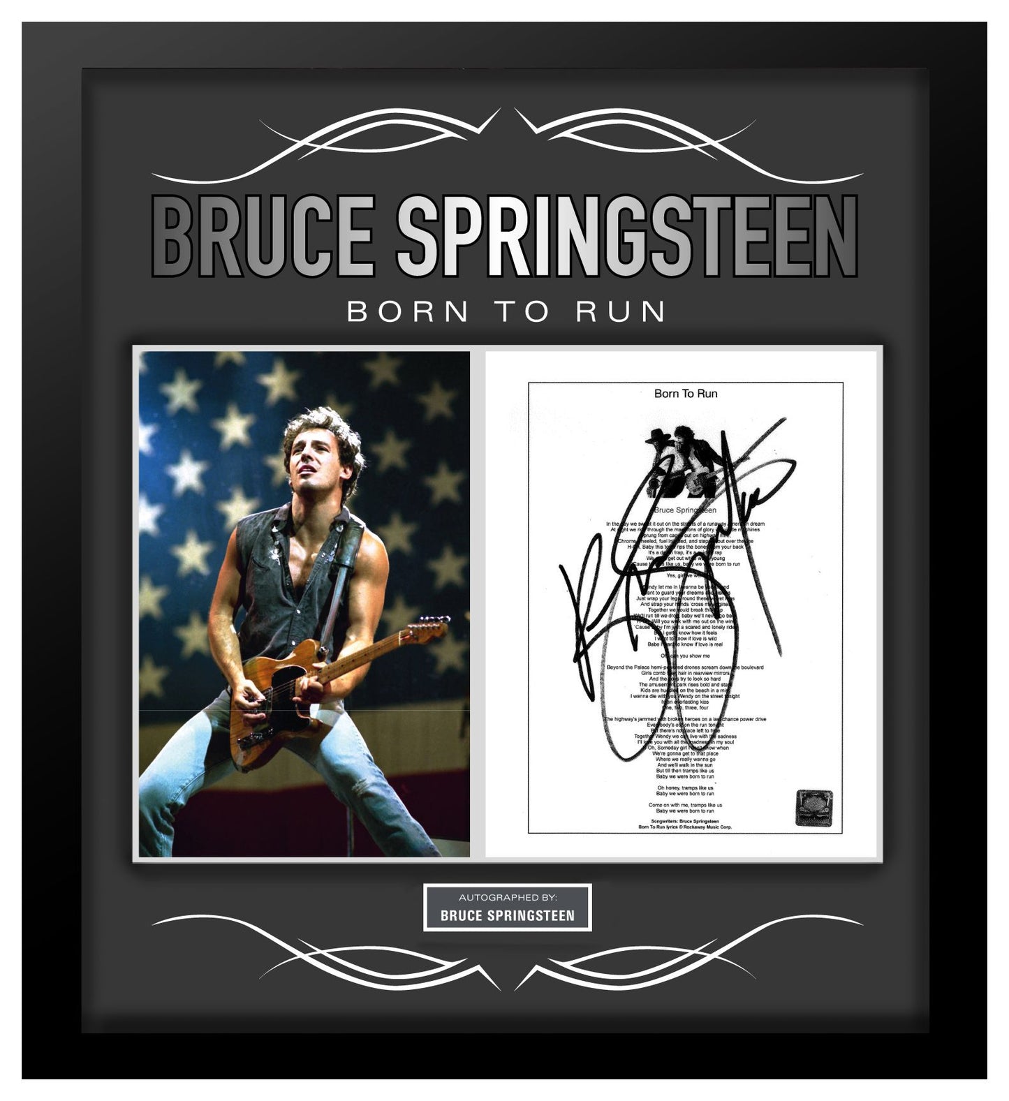 Bruce Springsteen Signed Lyrics "Born To Run"