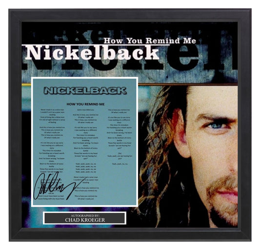Nickelback Signed Lyrics "How You Remind Me"