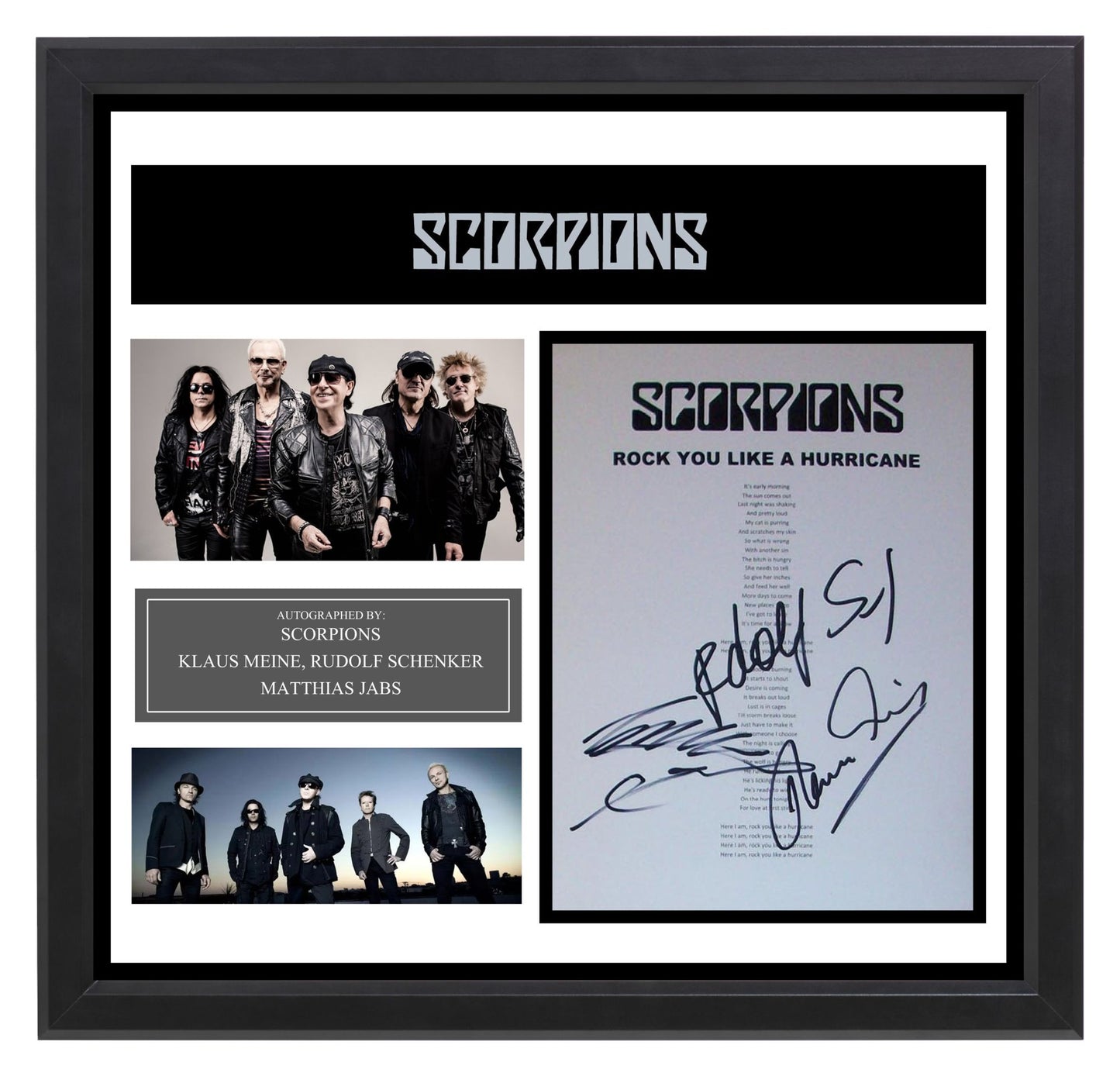Scorpions Signed Lyrics "Rock You Like Hurricane"